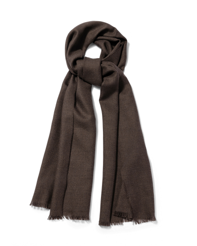 Twill Virgin Wool Scarf Brown