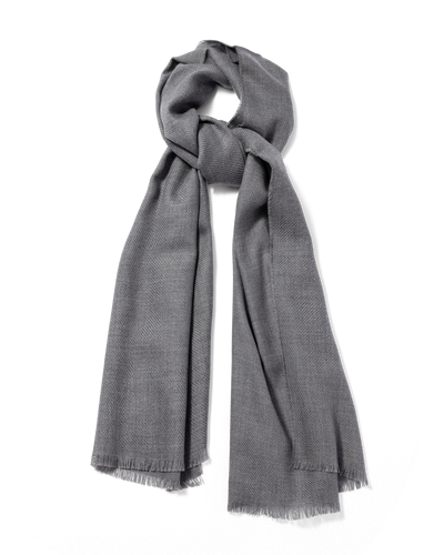 Twill Virgin Wool Scarf Grey