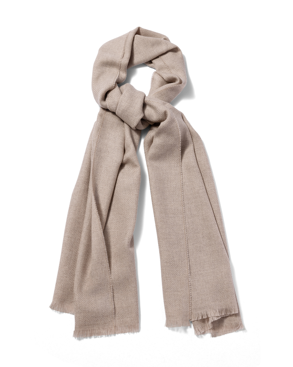 Twill Virgin Wool Scarf Beige