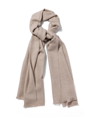 Twill Virgin Wool Scarf Beige