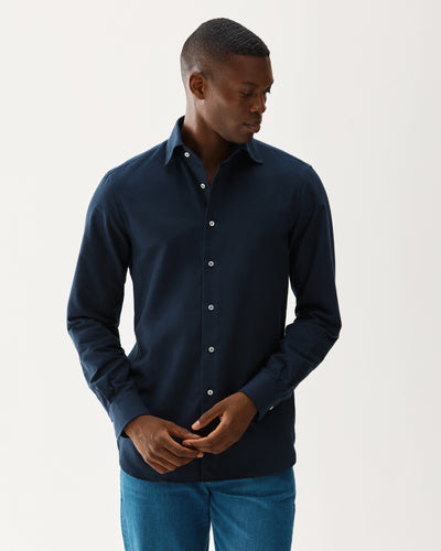 Brushed Cotton Shirt Navy