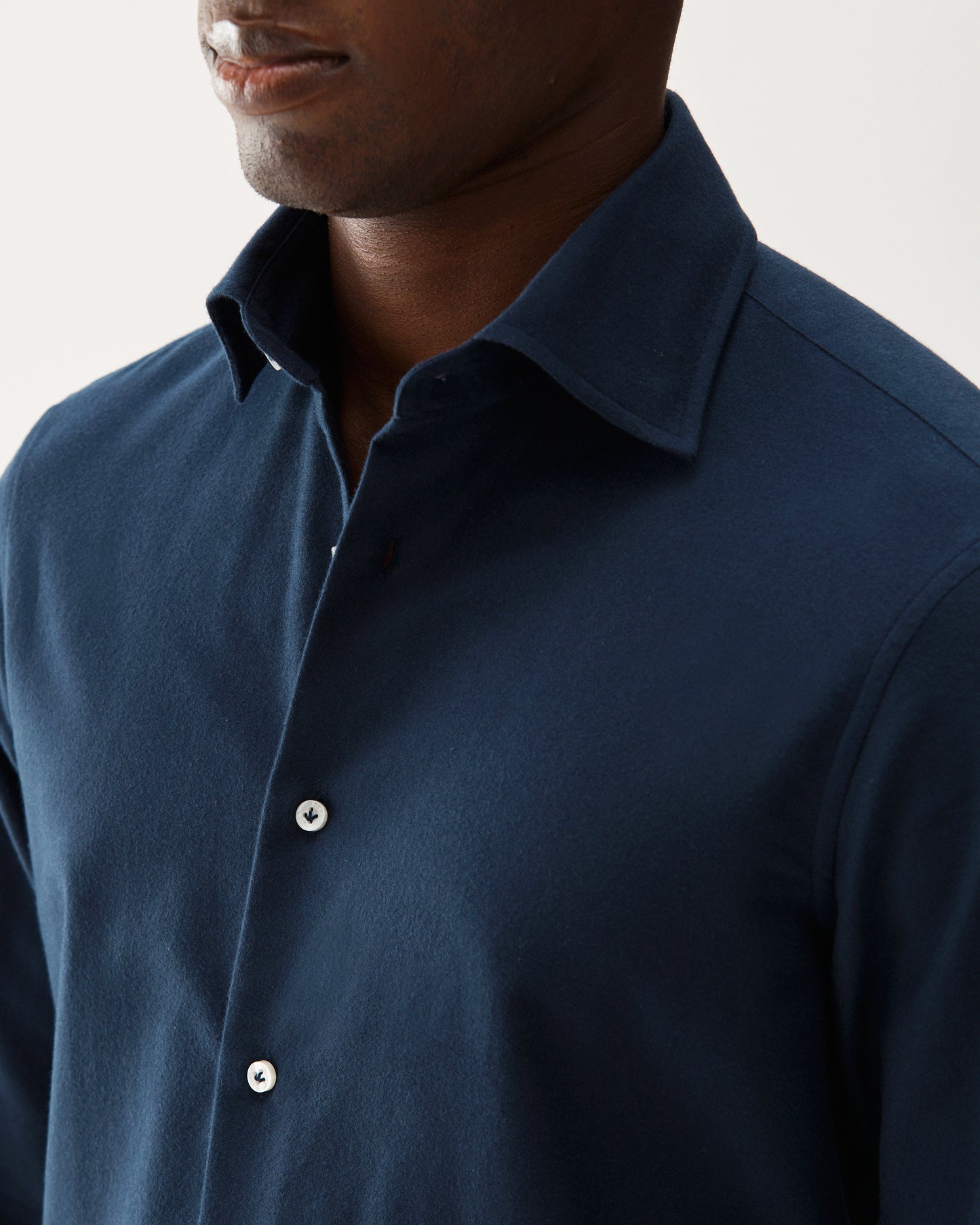 Brushed Cotton Shirt Navy