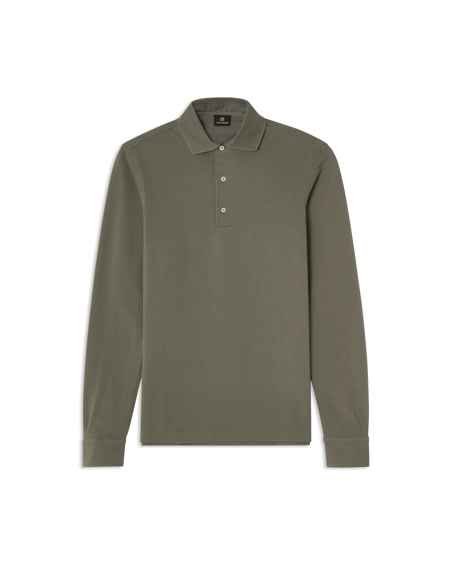Long Sleeve Polo Pique Olive