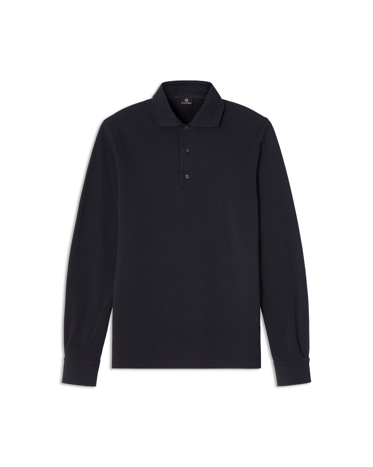 Long Sleeve Polo Pique Navy