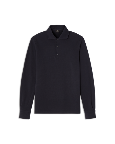 Long Sleeve Polo Pique Navy