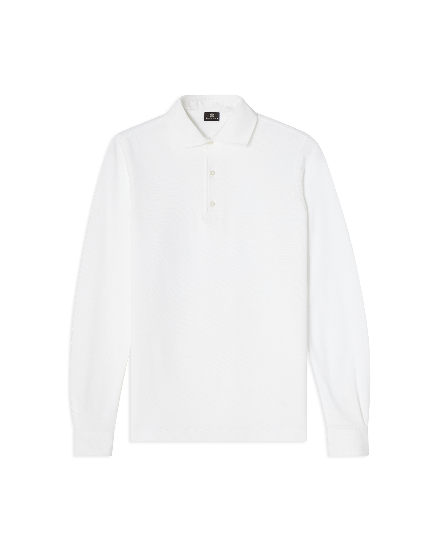 Long Sleeve Polo Pique White