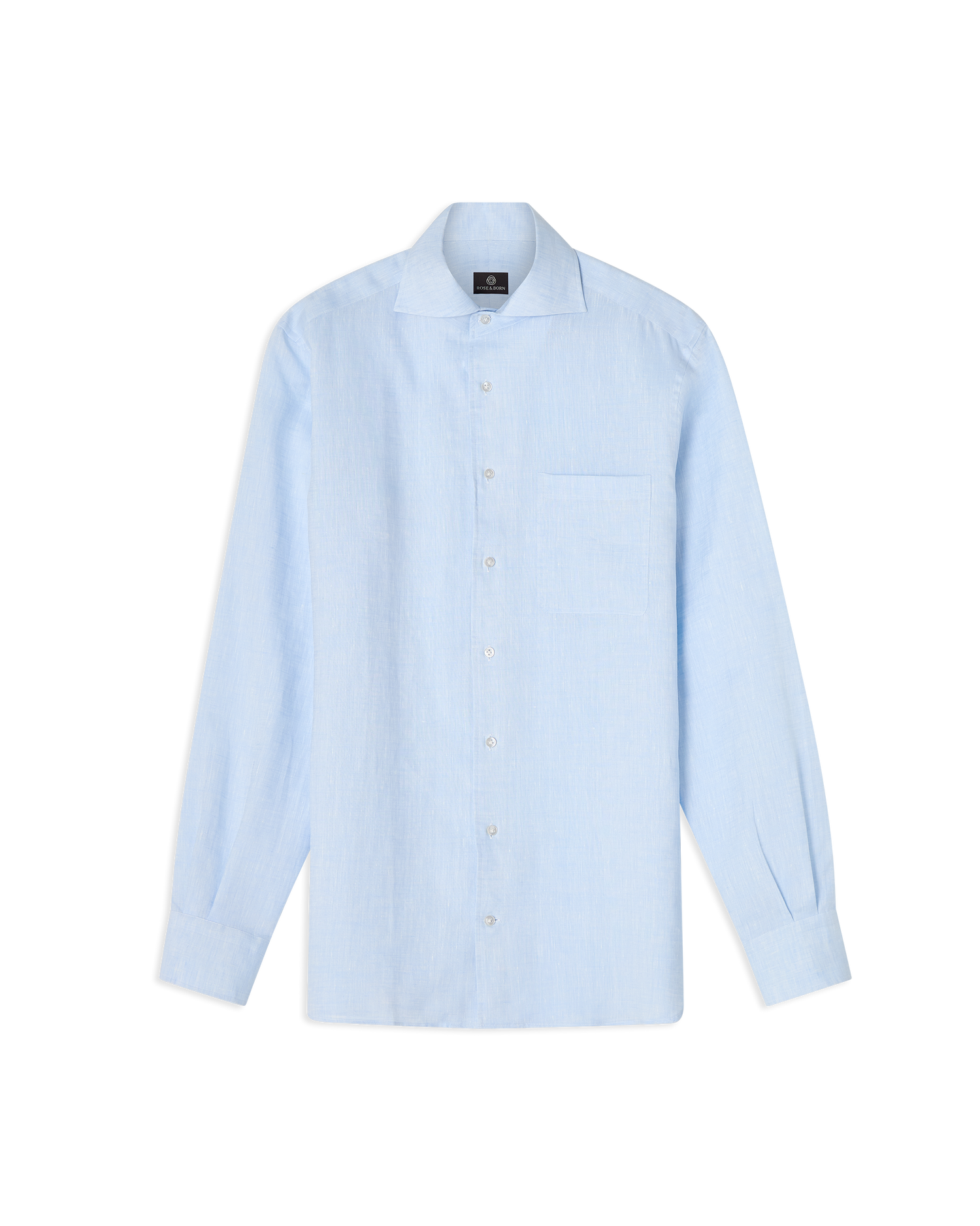 One-Piece Linen Shirt Light Blue