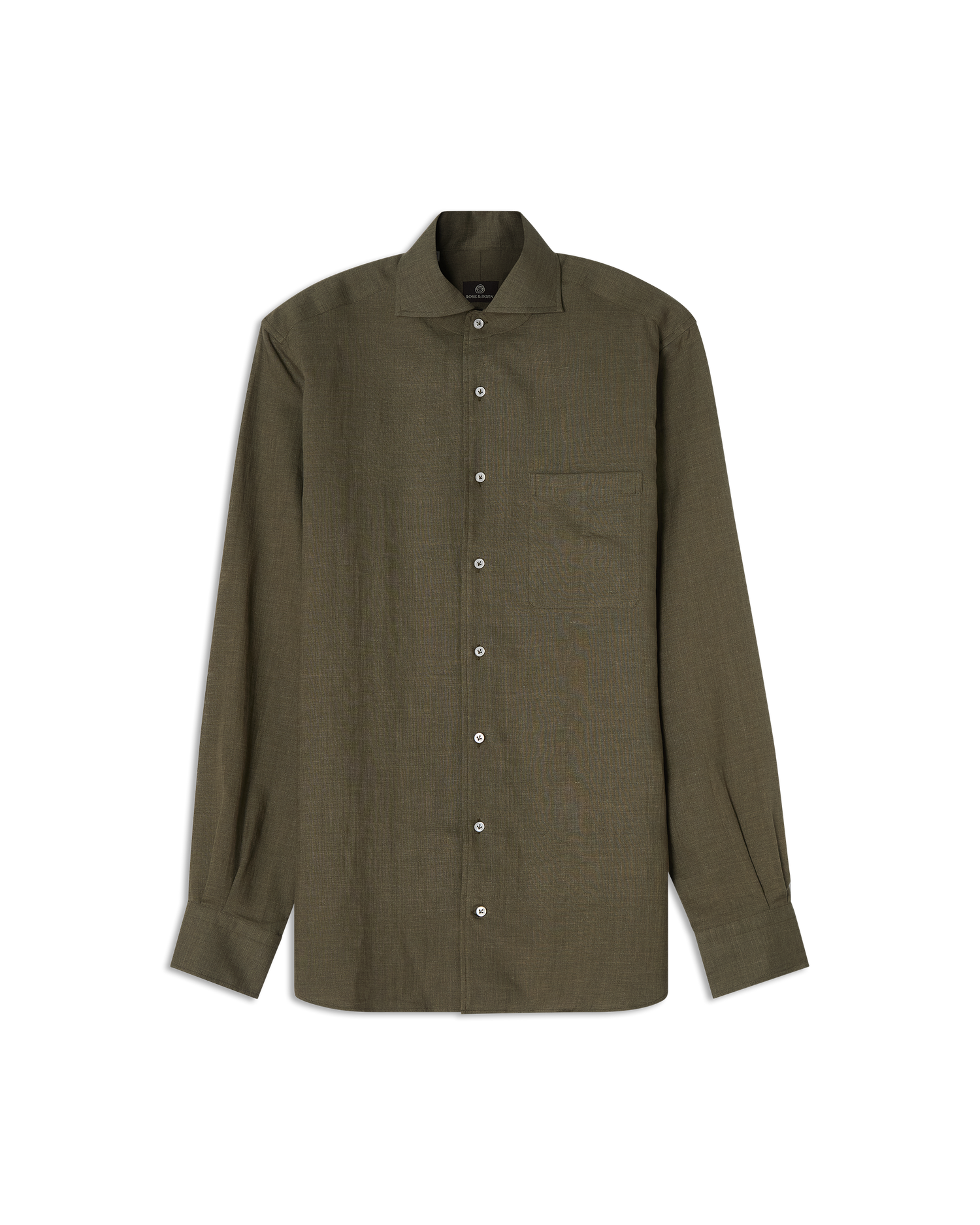 One-Piece Linen Shirt Forest Green