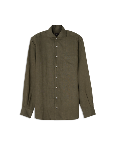 One-Piece Linen Shirt Forest Green