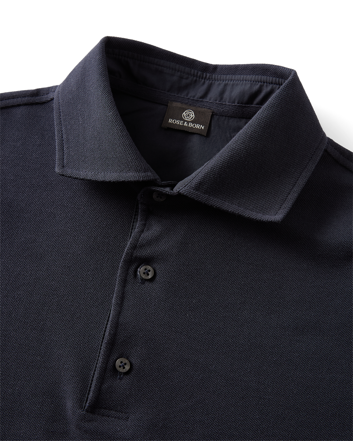 Long Sleeve Polo Pique Navy