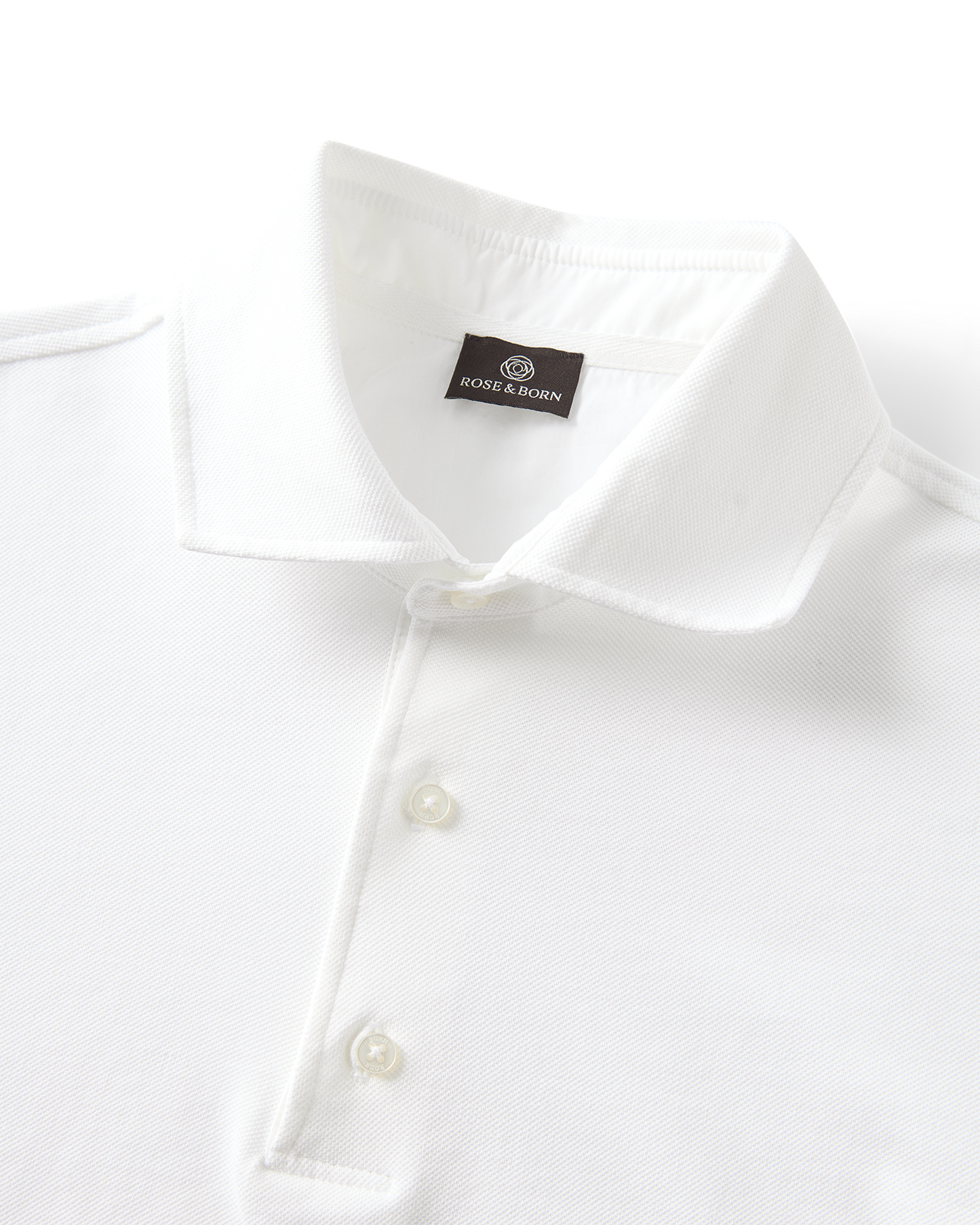 Long Sleeve Polo Pique White