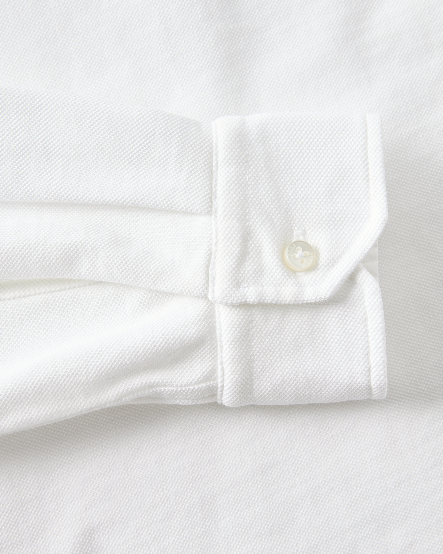 Long Sleeve Polo Pique White