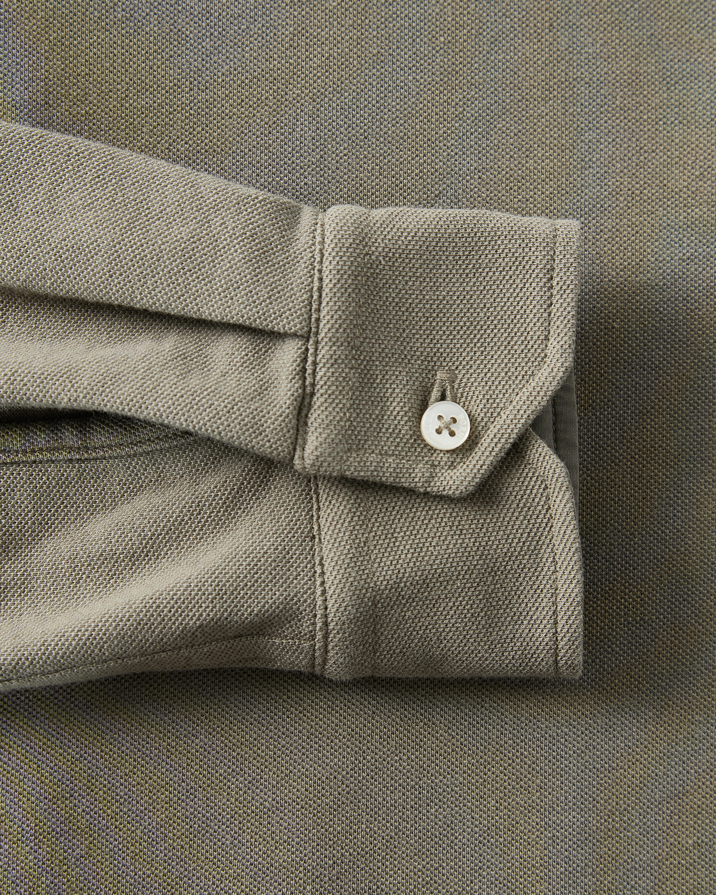 Long Sleeve Polo Pique Olive