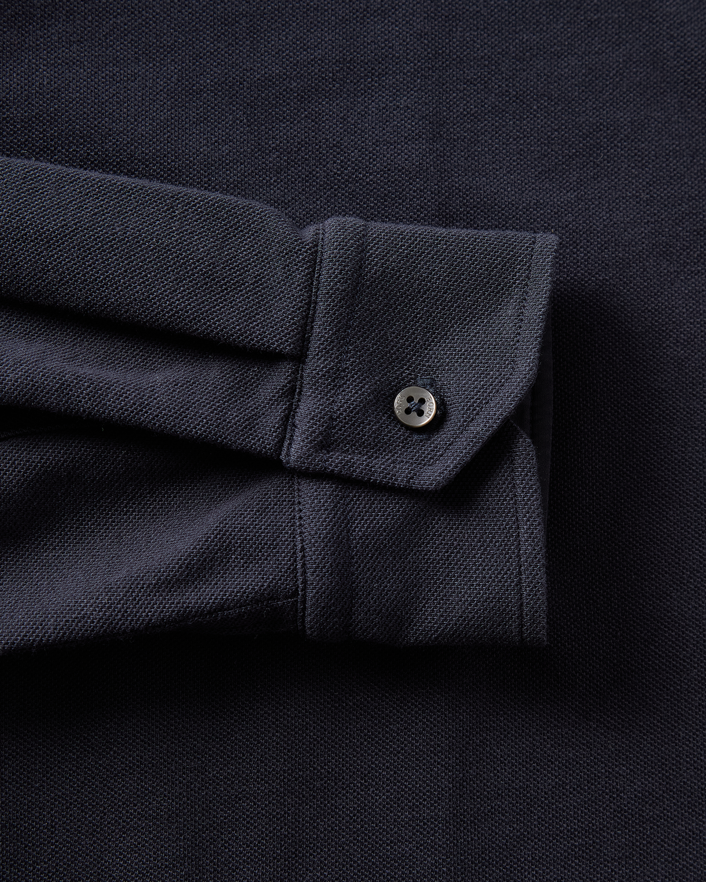 Long Sleeve Polo Pique Navy