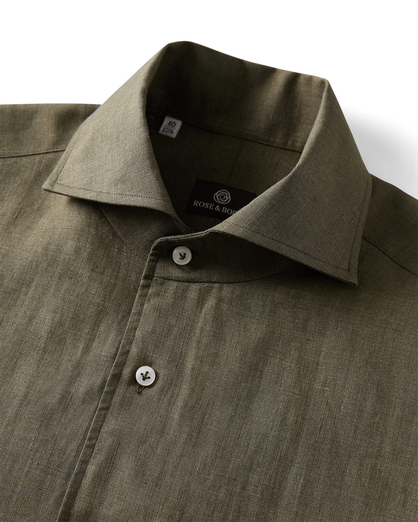 One-Piece Linen Shirt Forest Green
