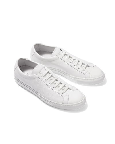 Low-Top Calf Grain Sneaker White