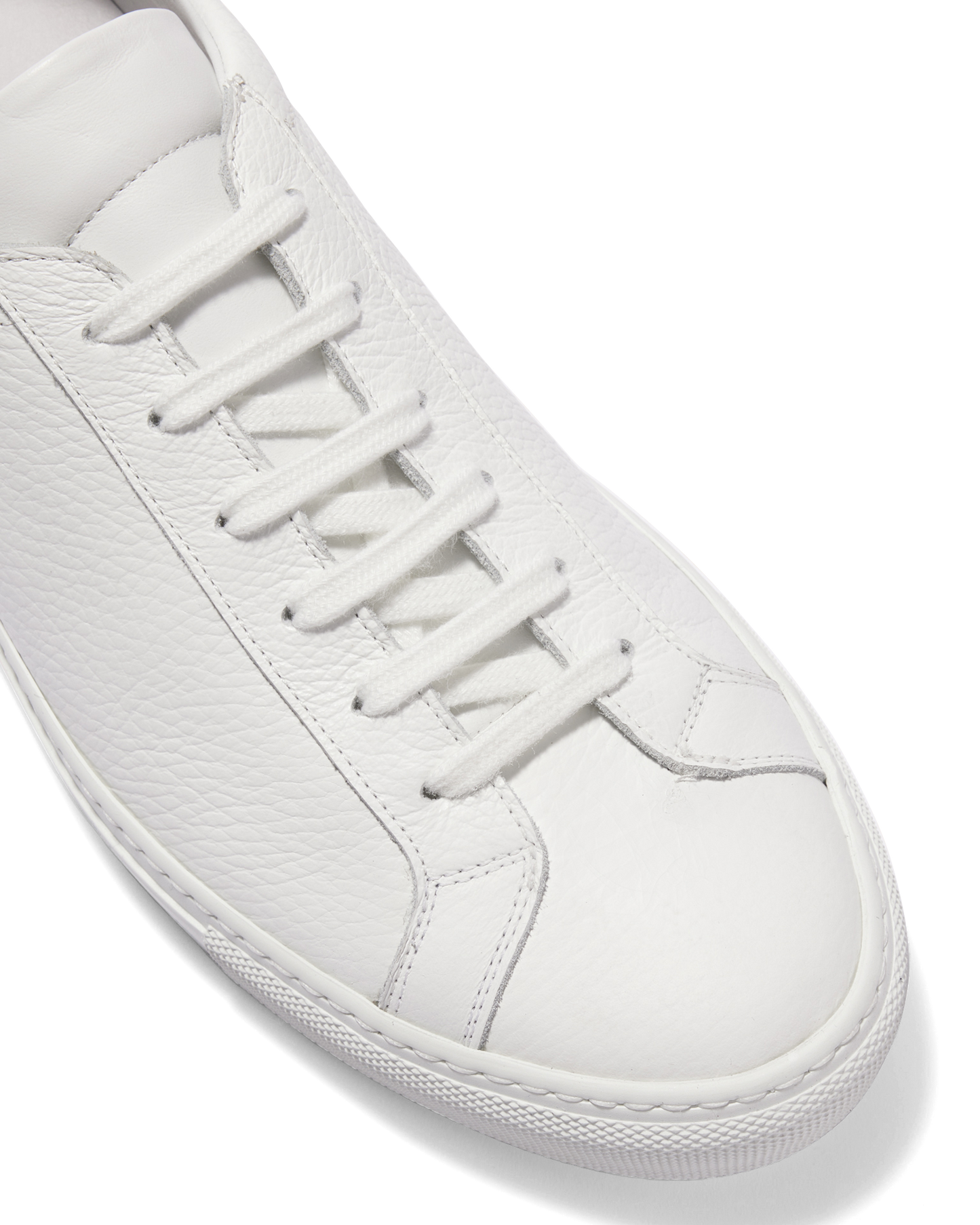 Low-Top Calf Grain Sneaker White