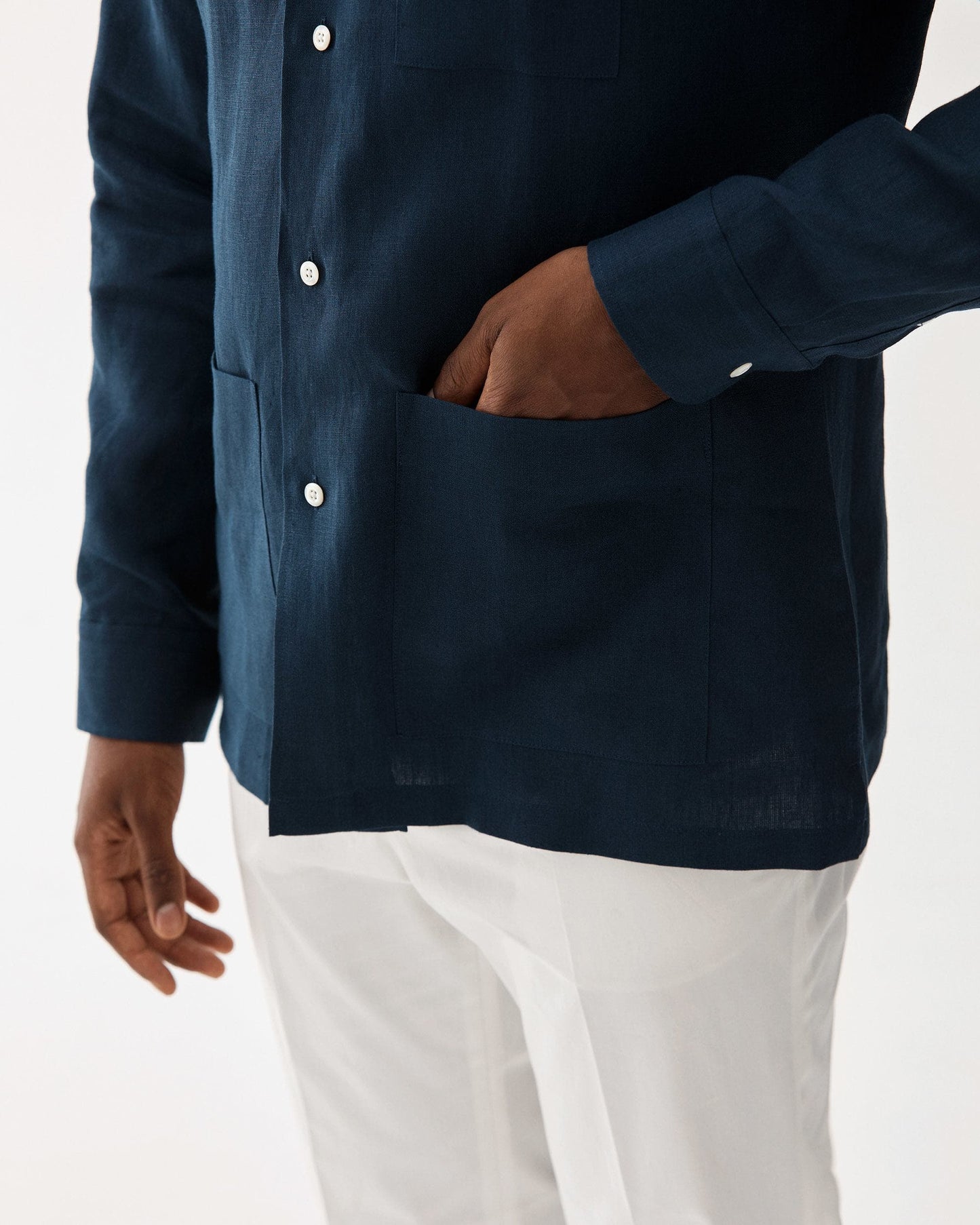 Linen Resort Shirt Navy