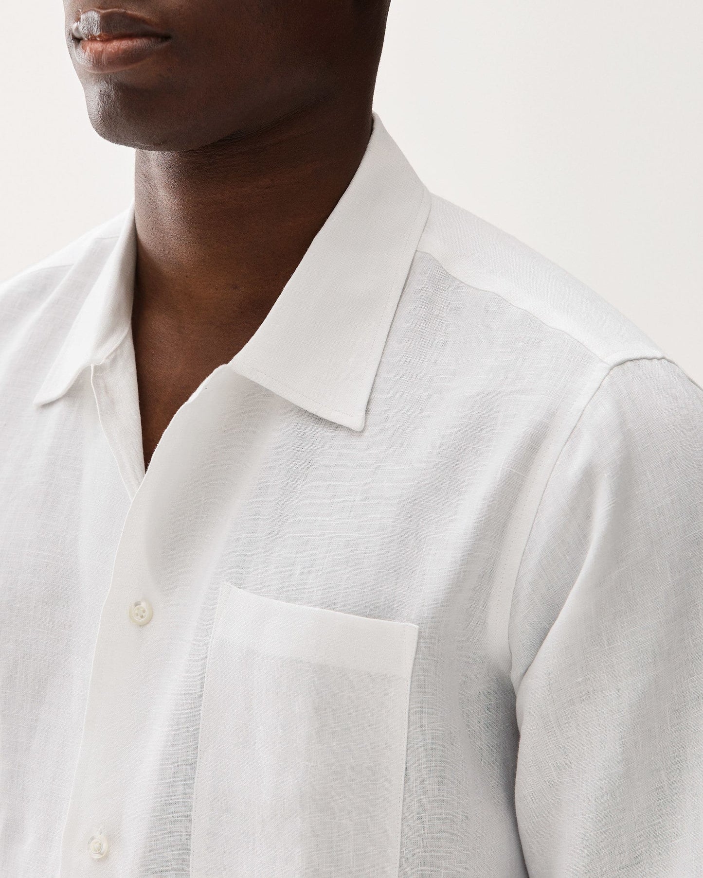 Linen Resort Shirt White