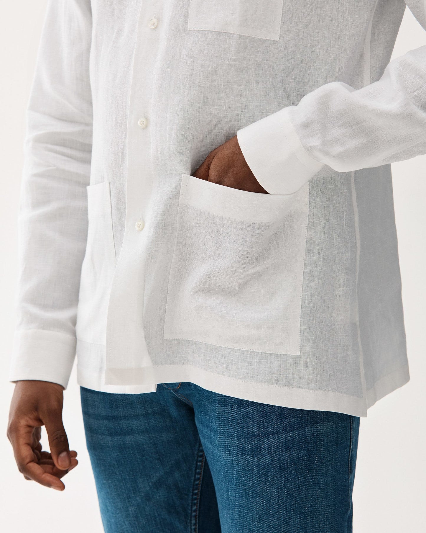 Linen Resort Shirt White