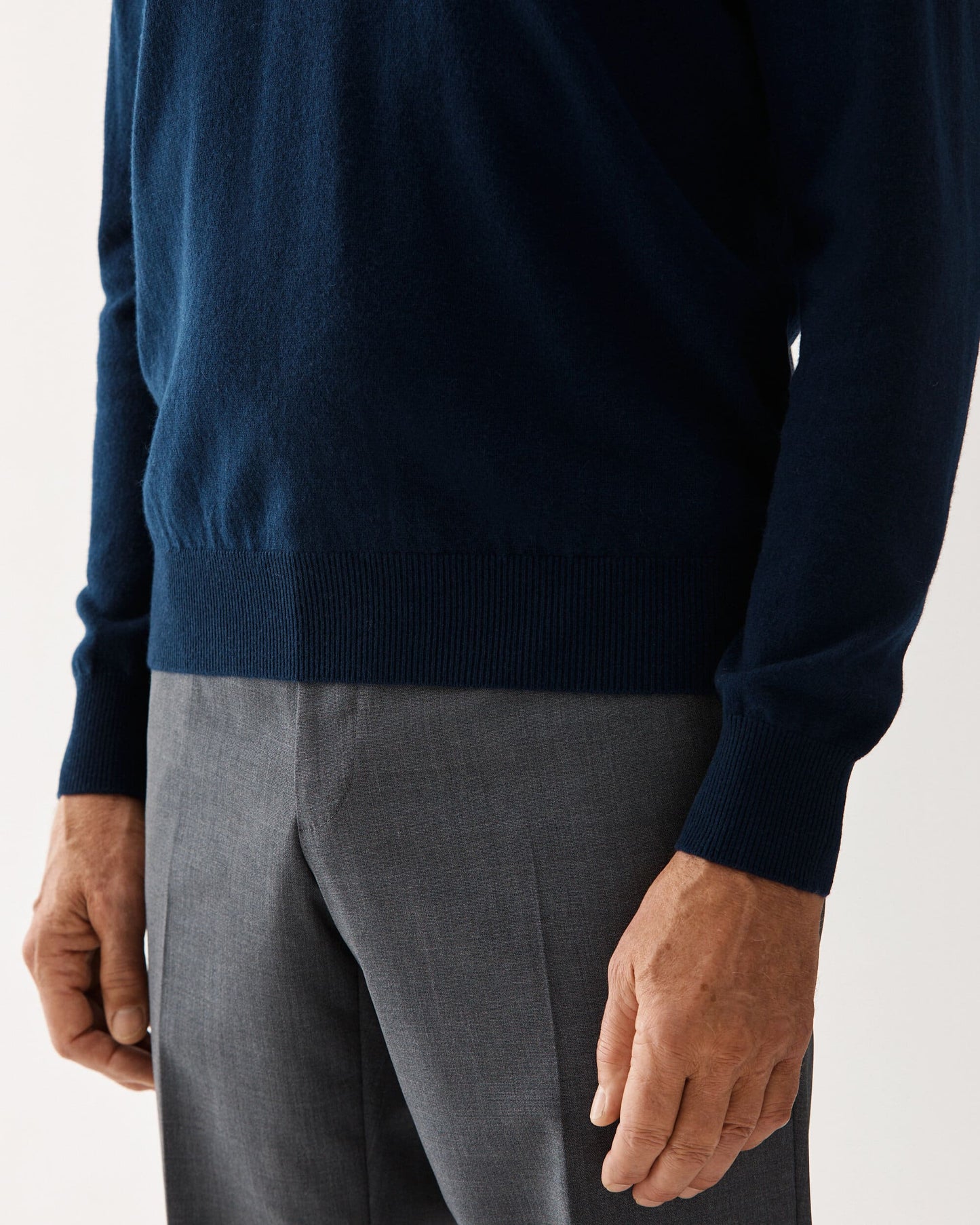 Poloneck Wool Cashmere Sweater Navy