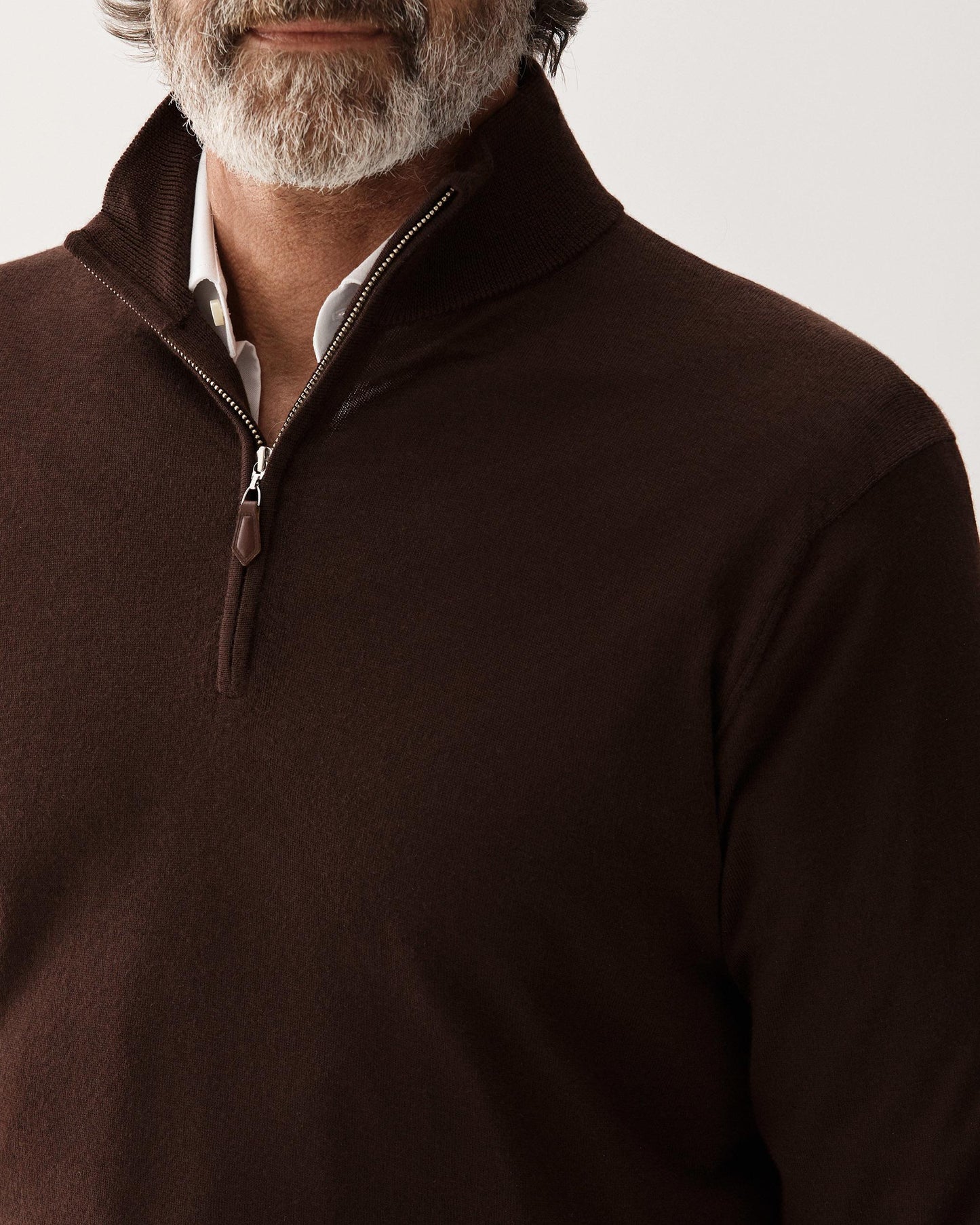 Cashmere Half-Zip Sweater Brown