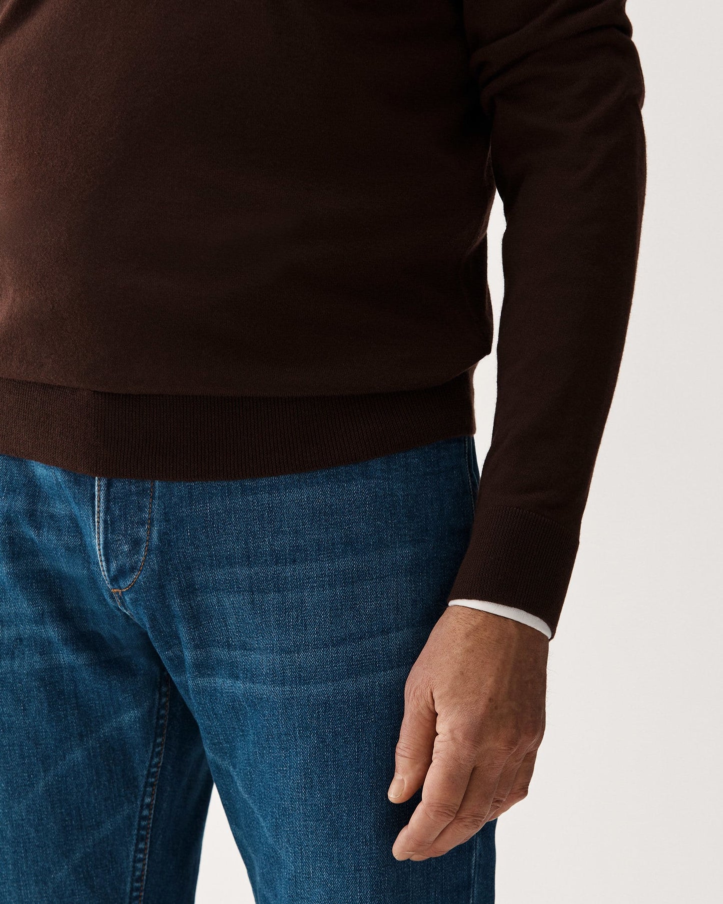 Cashmere Half-Zip Sweater Brown