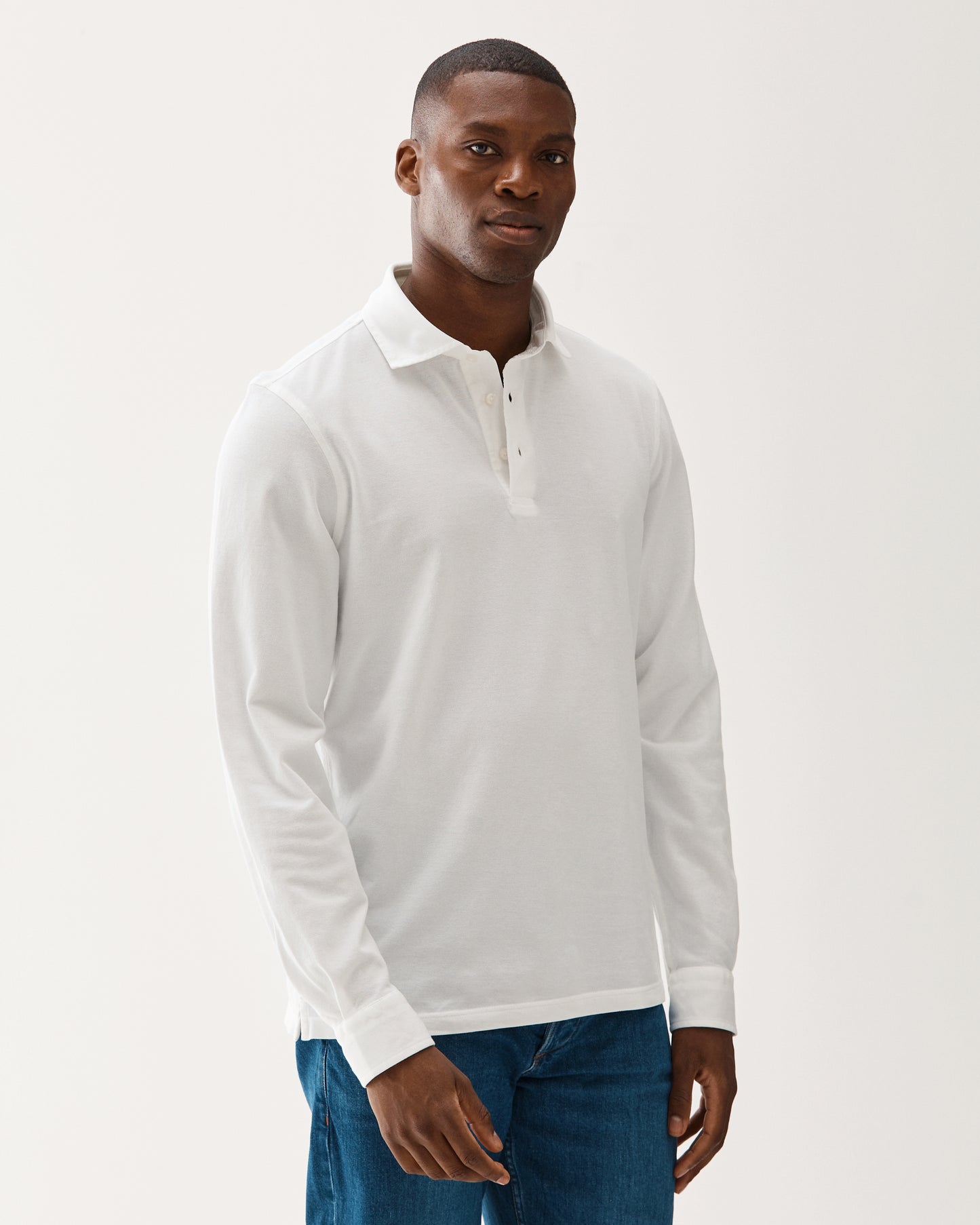 Polo Shirt Long Sleeve White