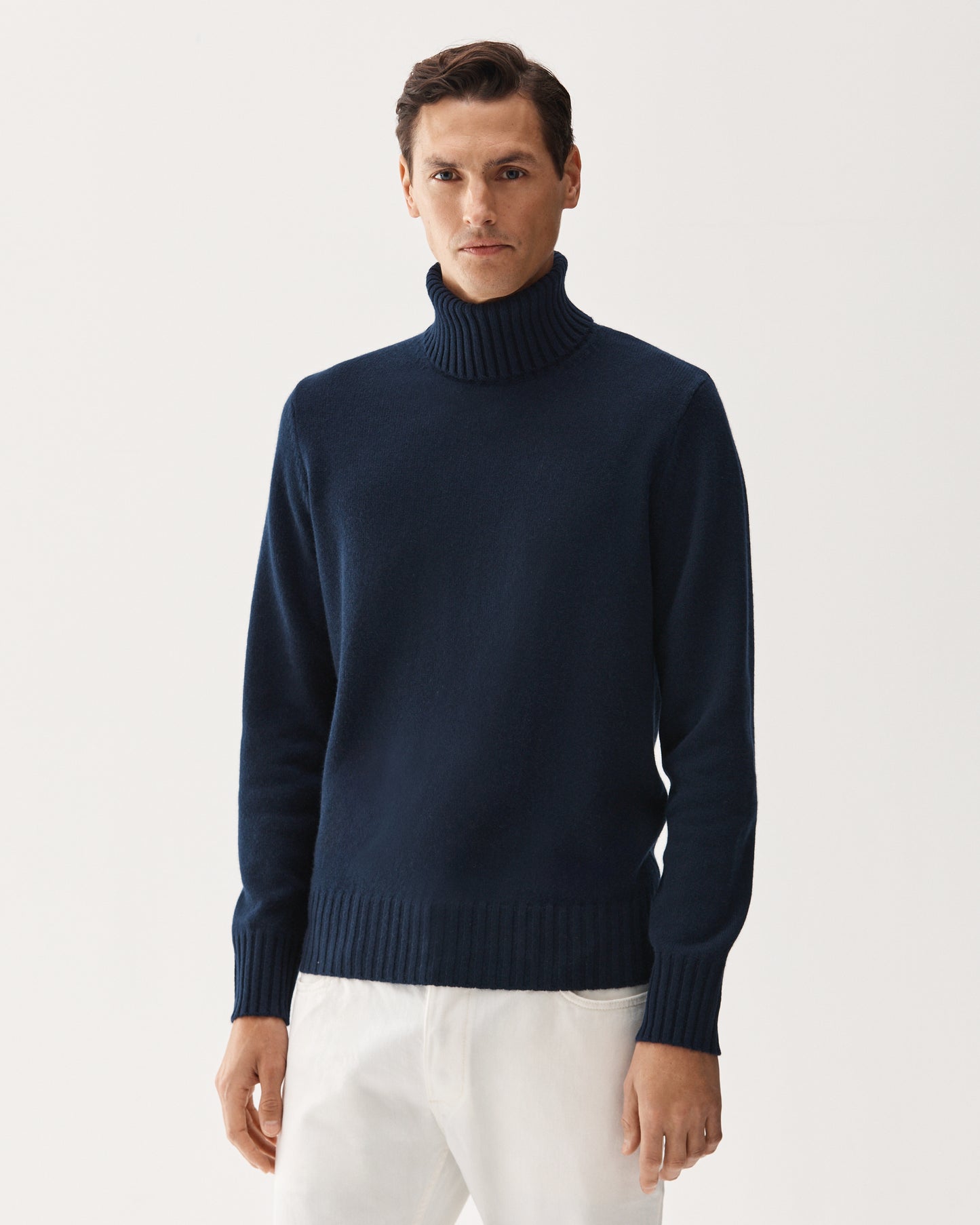 7 Gauge Turtleneck Cashmere Sweater Navy