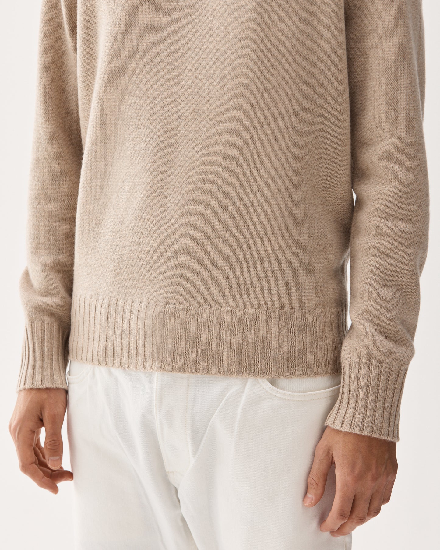 7 Gauge Crewneck Cashmere Sweater Sand