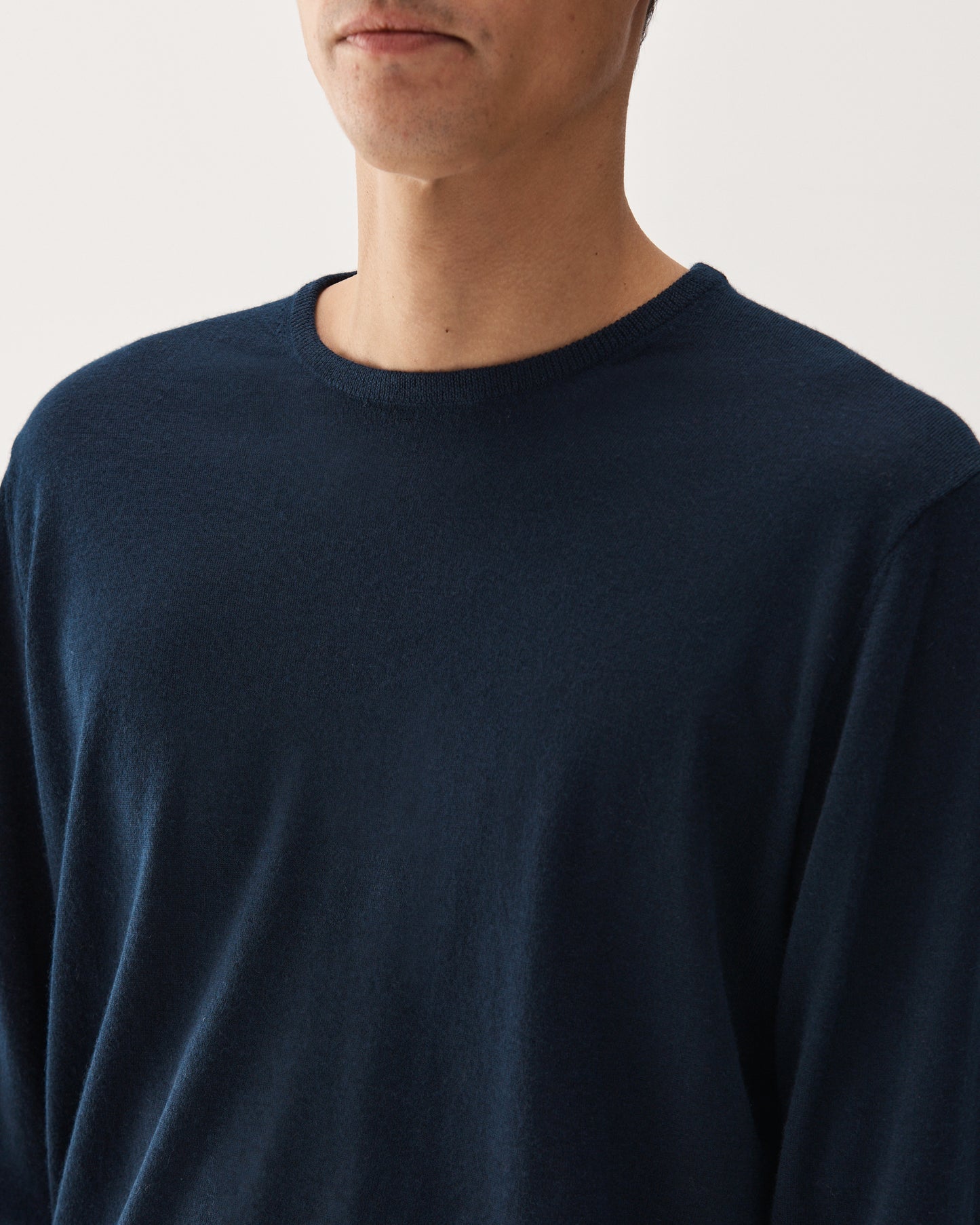 Navy Crew Neck Cashmere Sweater