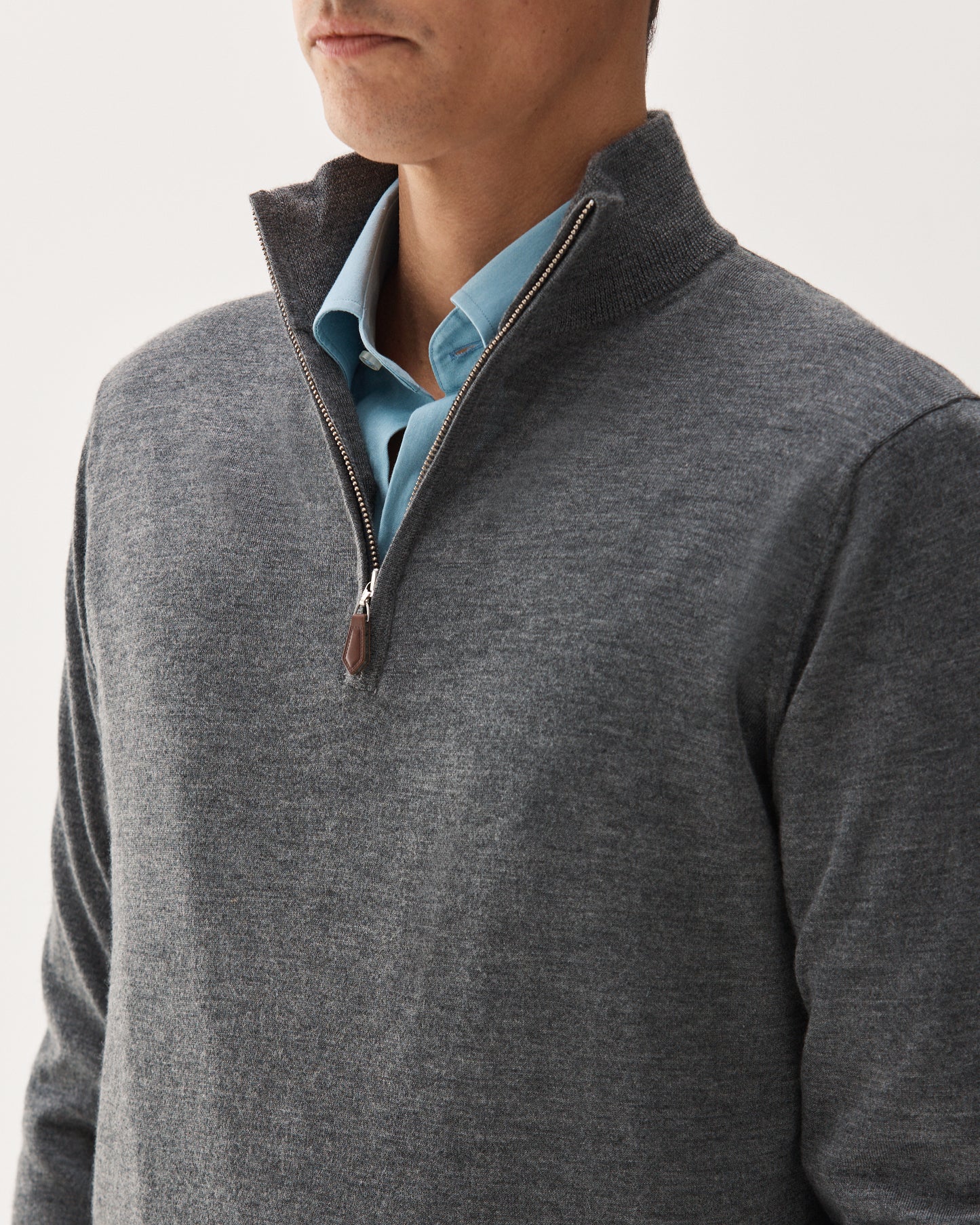 Cashmere Half-Zip Sweater Grey