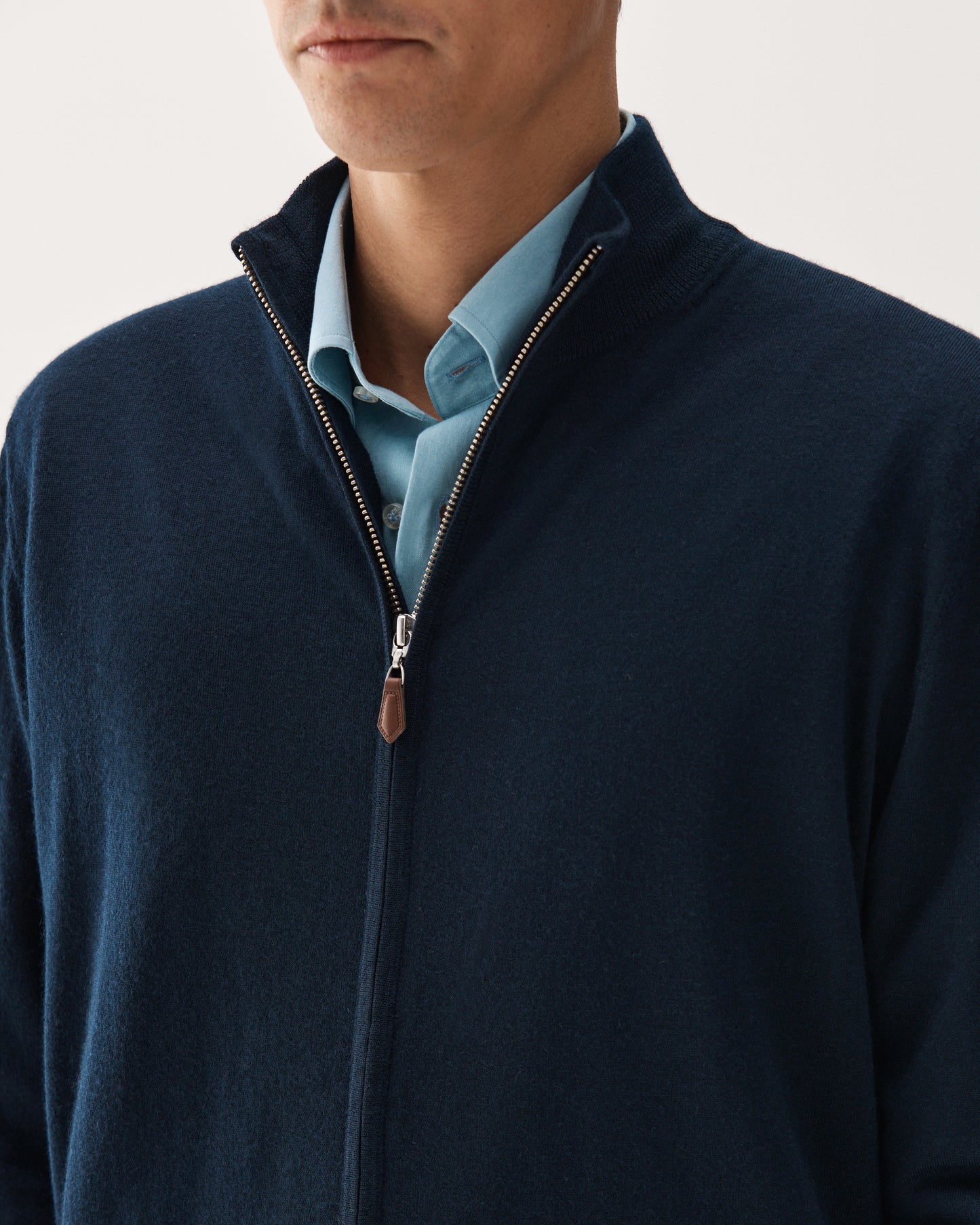 Cashmere Full-Zip Sweater Navy