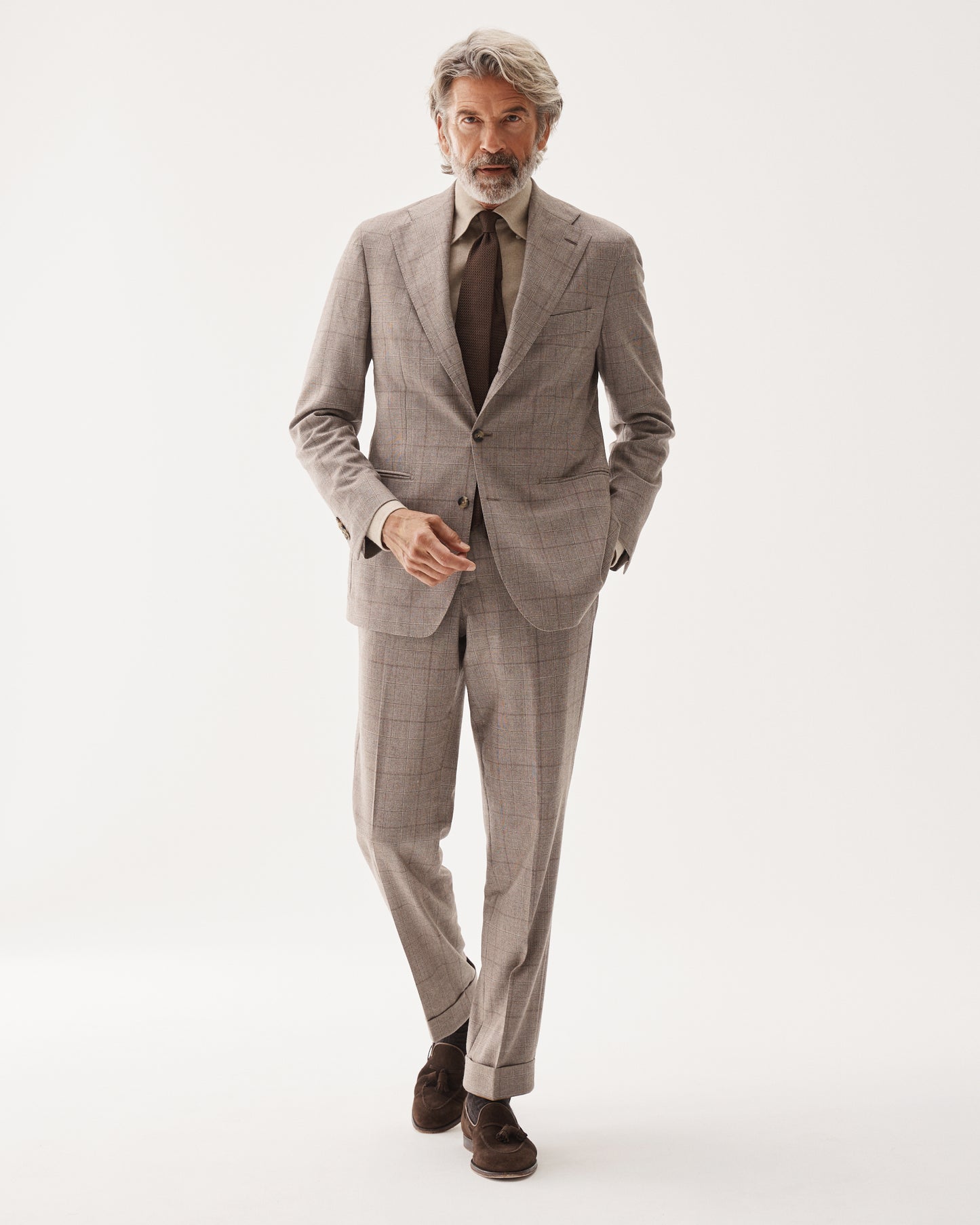 Checkered Suit Light Brown