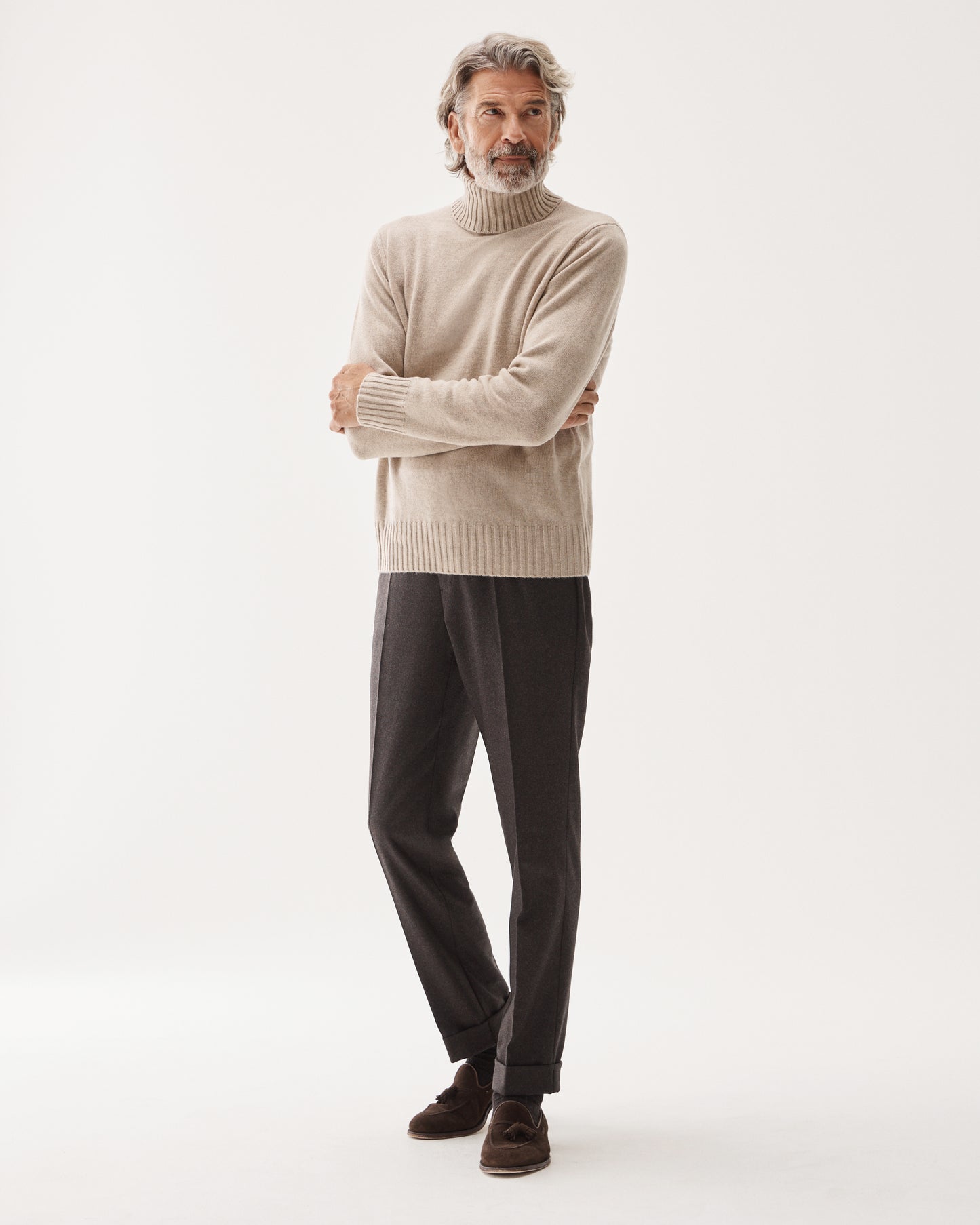 Tailored Wool Flannel Trouser Brown