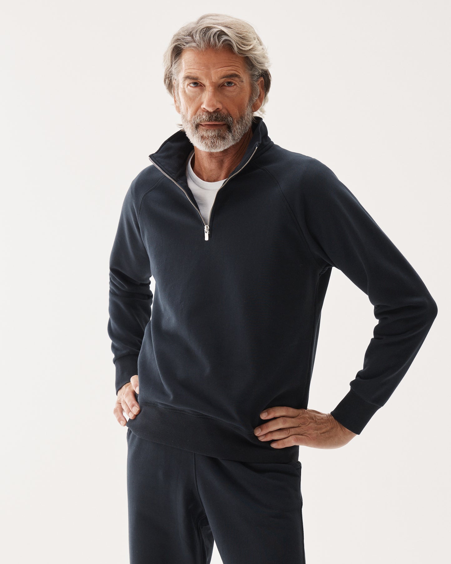 Loopback Half-Zip Sweatshirt Navy