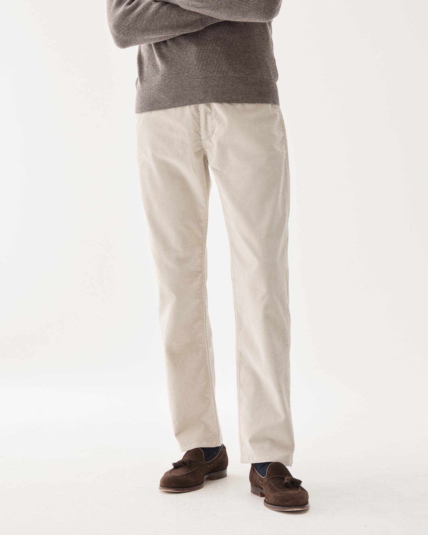 Regular Fit Corduroy Jeans Cream