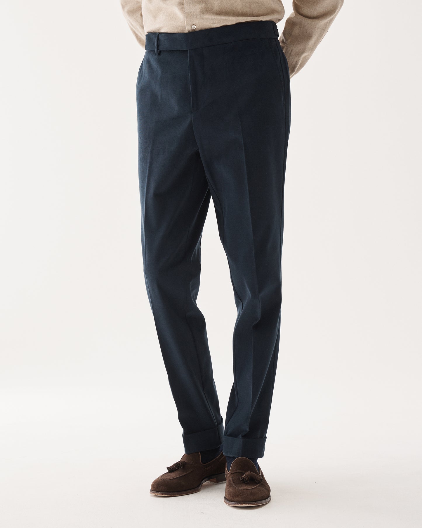 Tailored Brushed Cotton Trouser Navy