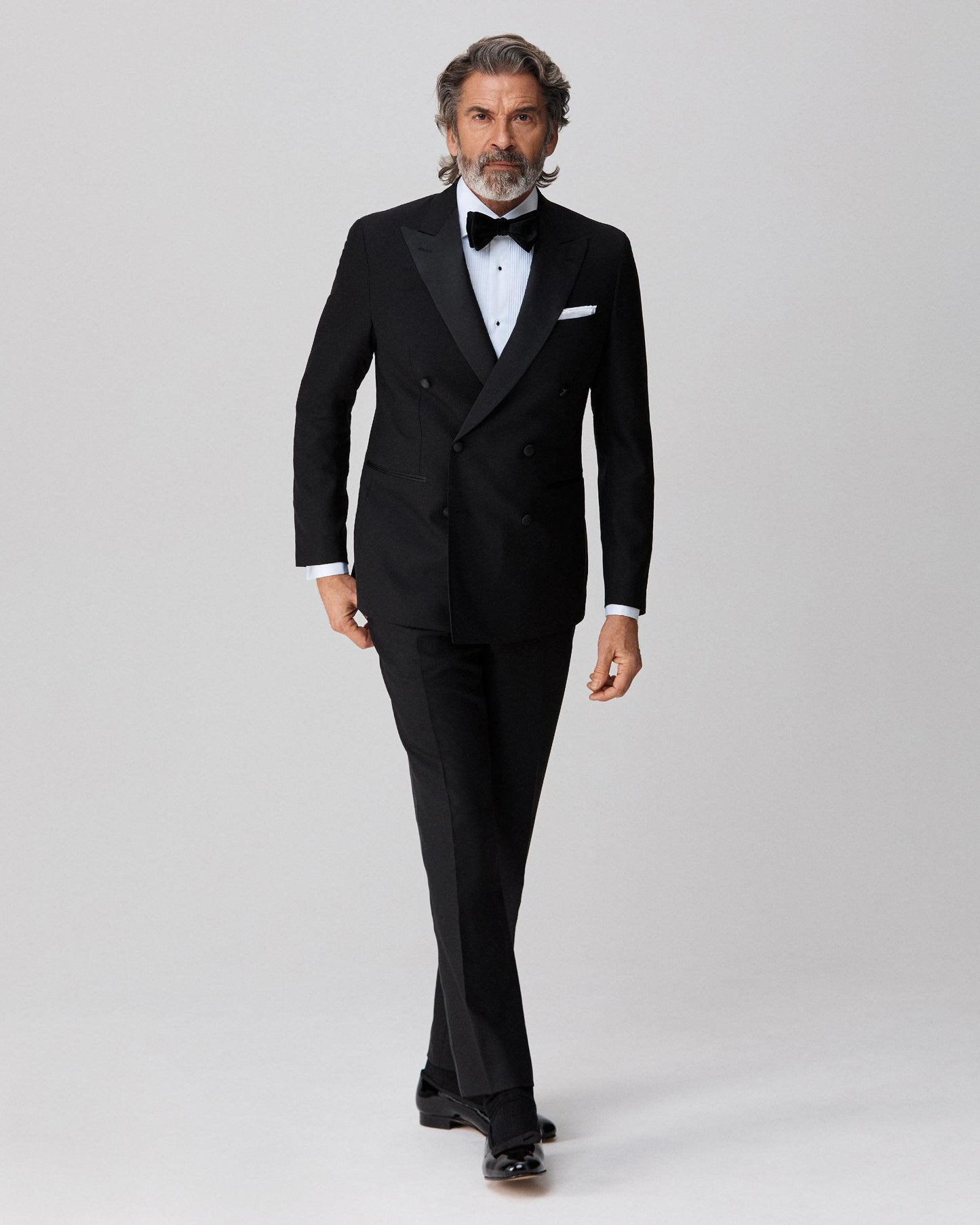 Wool Tuxedo Double-Breasted Black