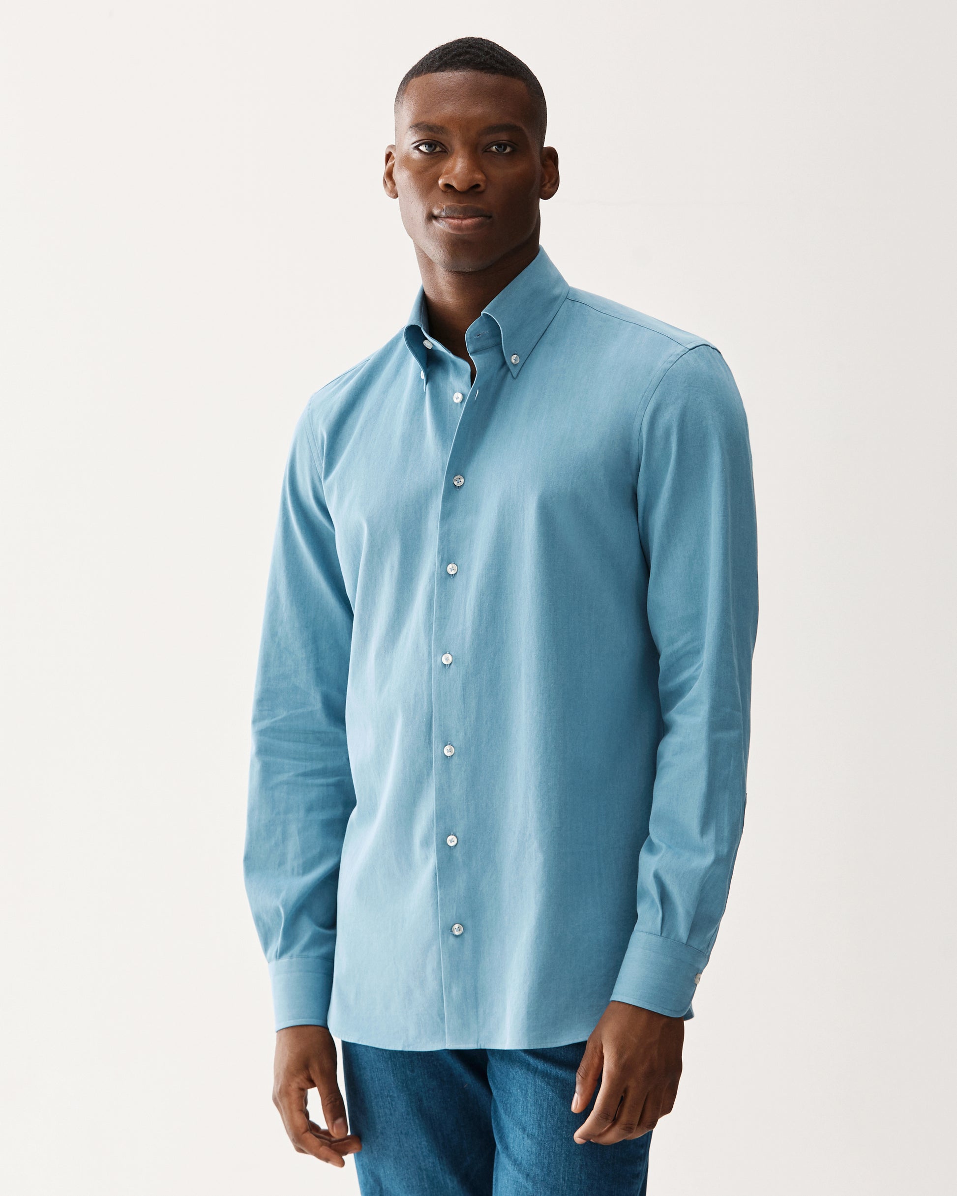 Denim Button-Down Shirt Light Denim – Rose Born