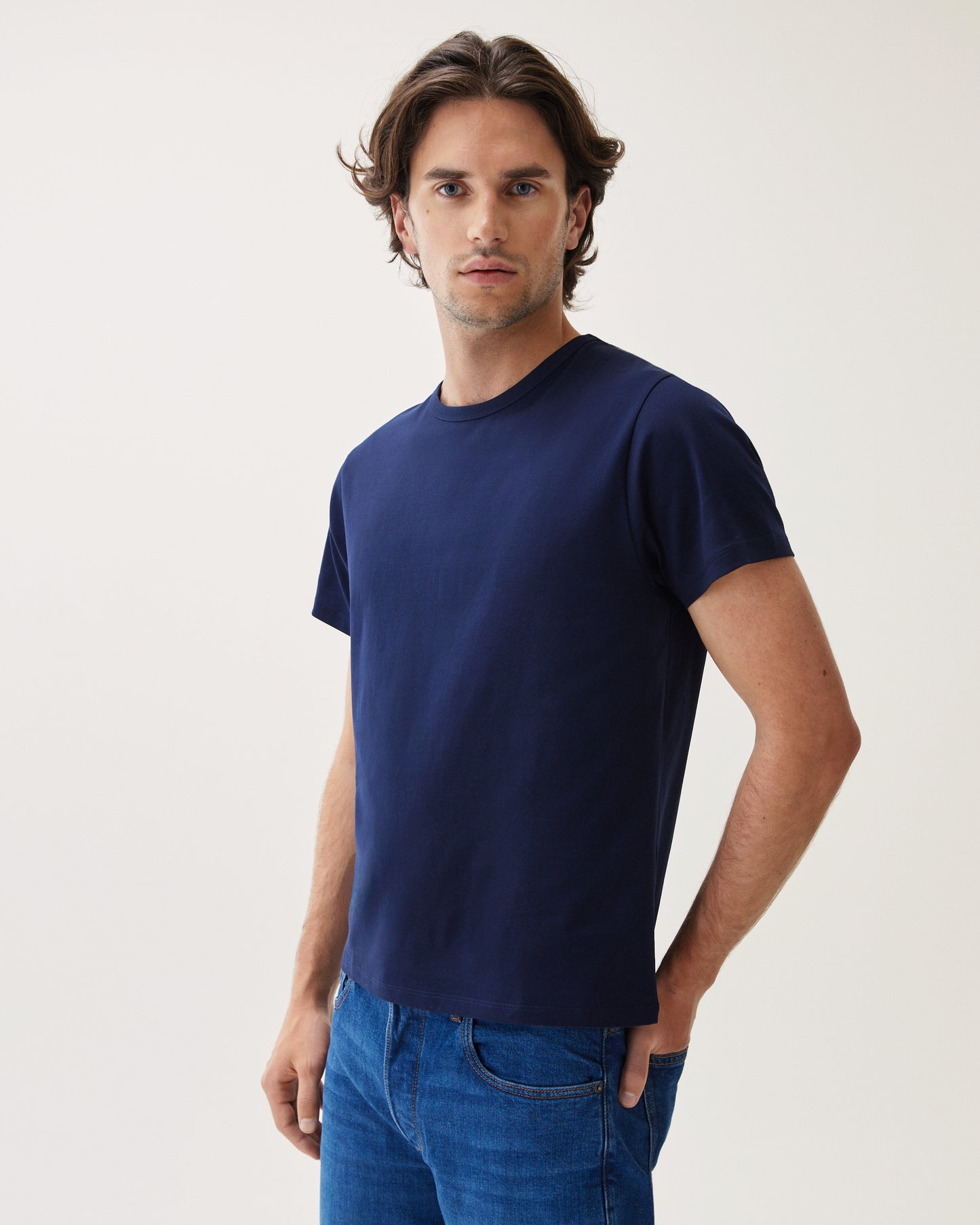 Fine Cotton T-Shirt Navy