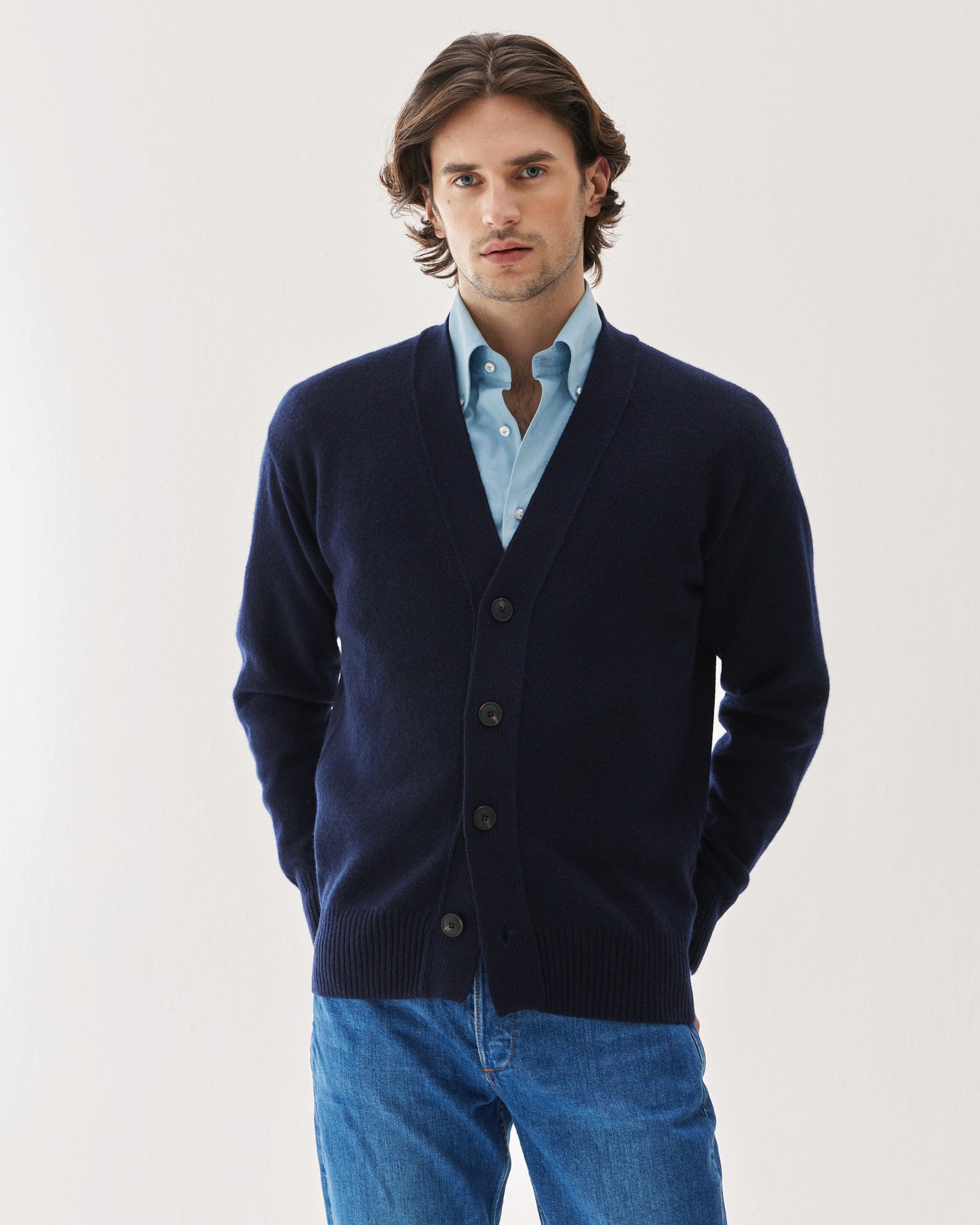 Wool Cardigan Navy