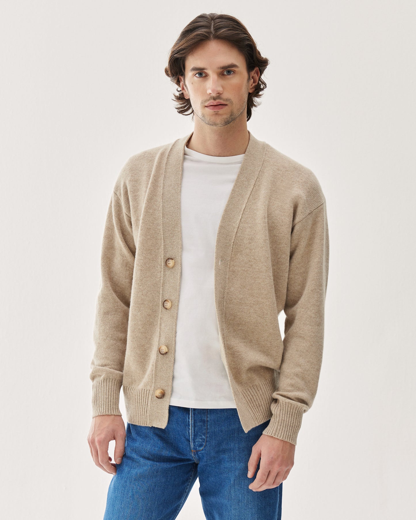 Wool Cardigan Beige