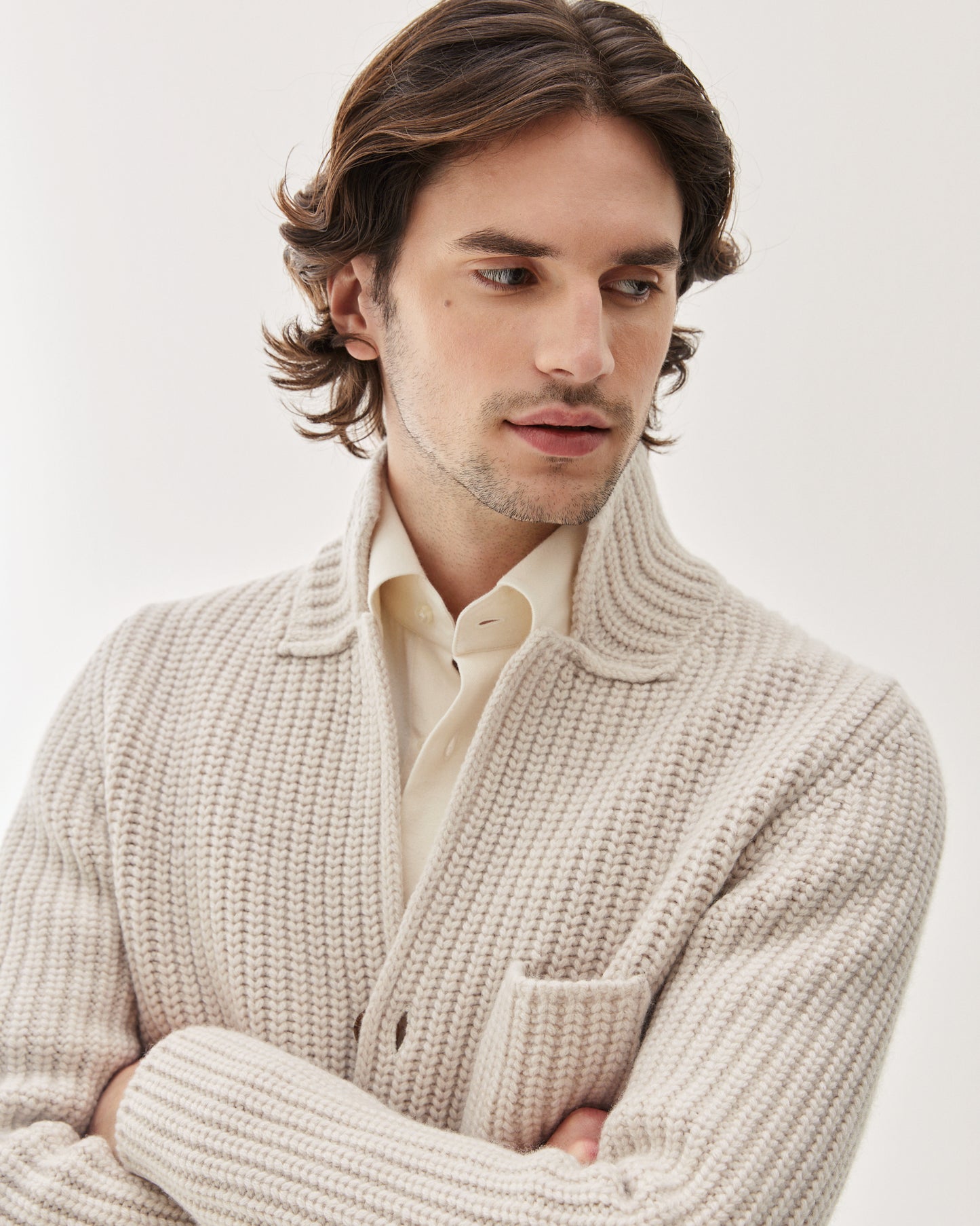 Knitted Wool Jacket White