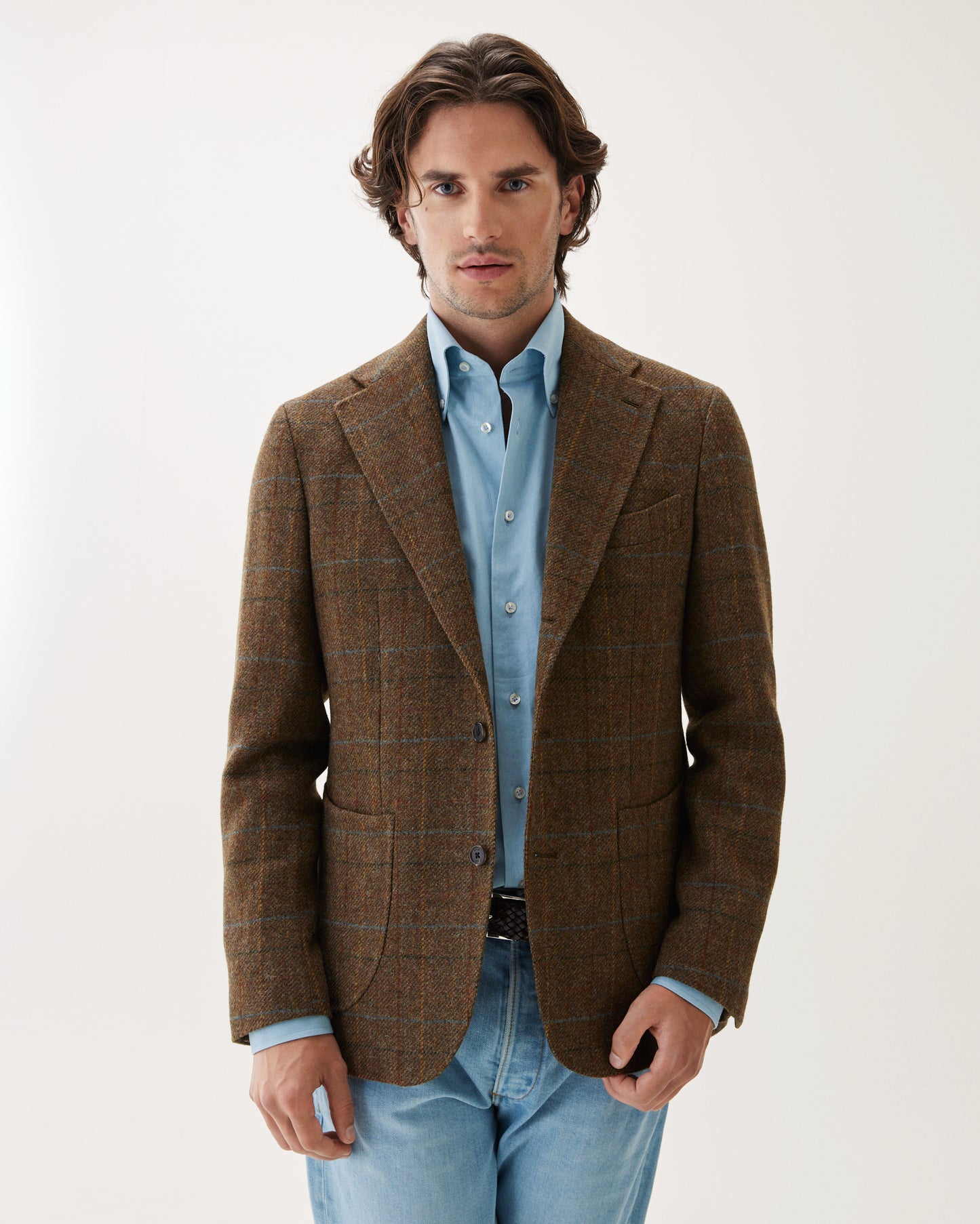 Glencheck Tweed Jacket Olive