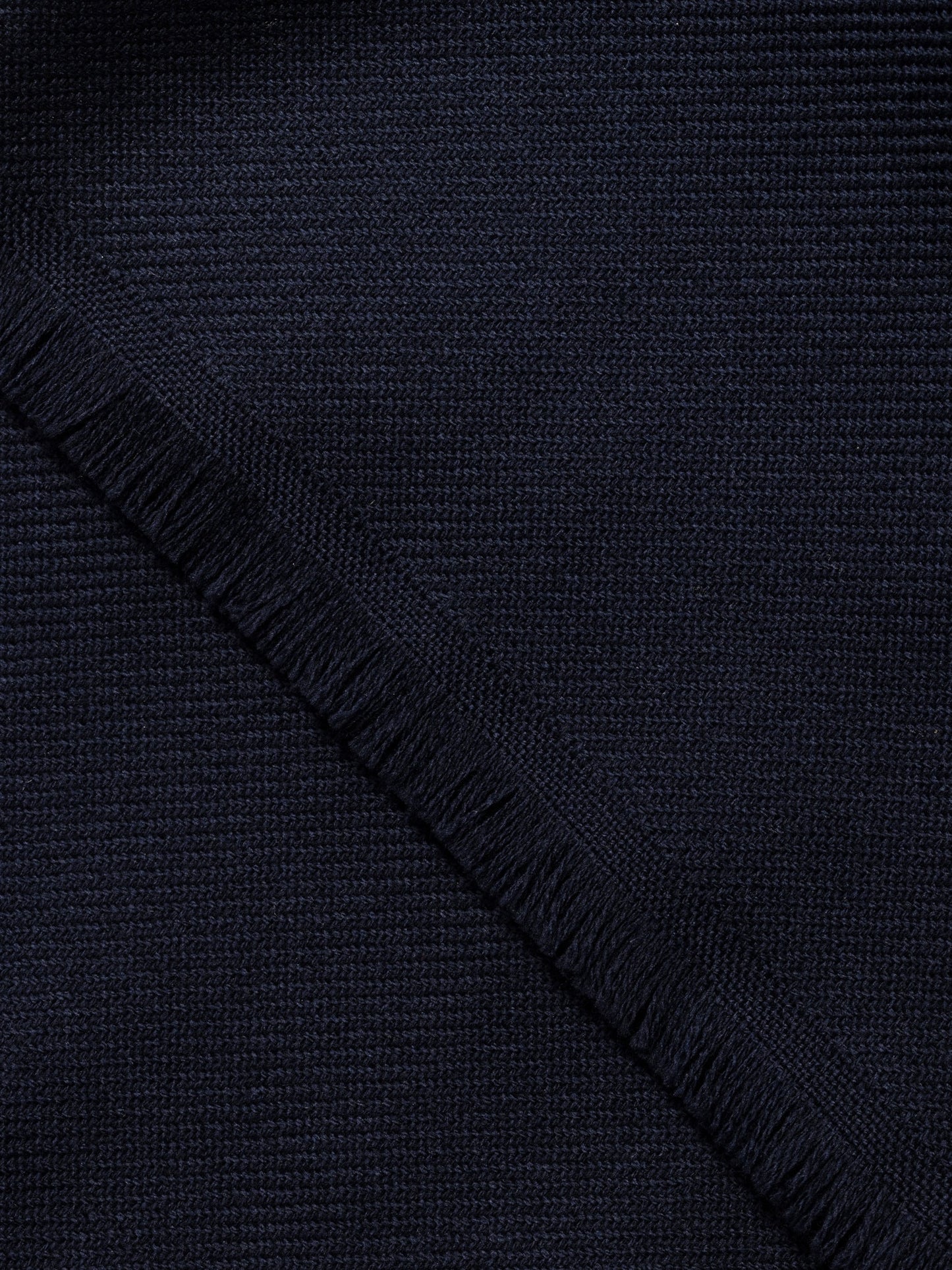 Twill Virgin Wool Scarf Navy