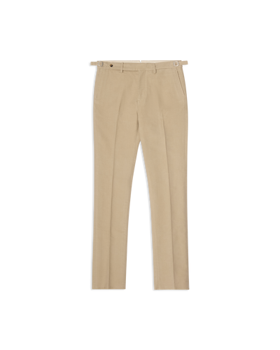 Brushed Cotton Tailored Trouser Beige