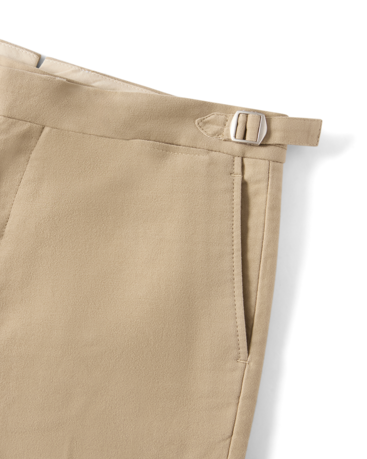 Brushed Cotton Tailored Trouser Beige