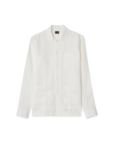 Linen Resort Shirt White