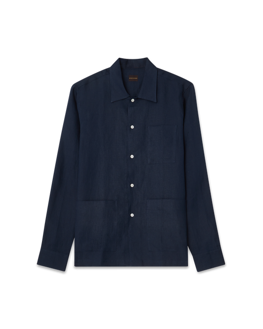 Linen Resort Shirt Navy